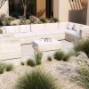 New Gartenlounge für 8 Personen, desert-beige, Alu/Polyrattan, modular verstellbar, mit Kissenboxfunktion Polyrattan-Gartenmöbel|Gartenlounge