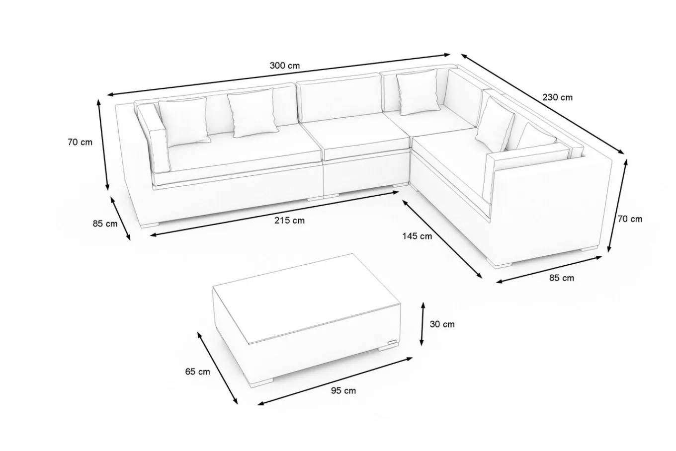 Hot Gartenlounge für 6 Personen, desert-beige, Alu/Polyrattan, modular verstellbar, mit Kissenboxfunktion Polyrattan-Gartenmöbel|Gartenlounge