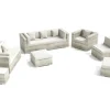 Hot Gartenlounge für 8 Personen, desert-beige, Alu/Polyrattan, modular verstellbar, mit Kissenboxfunktion Polyrattan-Gartenmöbel|Gartenlounge