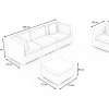 Sale Gartenlounge für 4 Personen, beige, Alu/Polyrattan, 3-Sitzer Modul, Sessel & Hocker, mit Kissenboxfunktion Polyrattan-Gartenmöbel|Gartenlounge