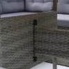 Sale Gartenlounge, hellgrau meliert/grau, Polyrattan/Polyester, Tisch 145x79cm, 4 tlg., 7 Pers, inkl. Polster Polyrattan-Gartenmöbel|Gartenlounge