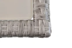 Sale Gartenlounge, hellgrau meliert/grau, Polyrattan/Polyester, Tisch 145x79cm, 4 tlg., 7 Pers, inkl. Polster Polyrattan-Gartenmöbel|Gartenlounge