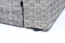 Sale Gartenlounge, hellgrau meliert/grau, Polyrattan/Polyester, Tisch 145x79cm, 4 tlg., 7 Pers, inkl. Polster Polyrattan-Gartenmöbel|Gartenlounge