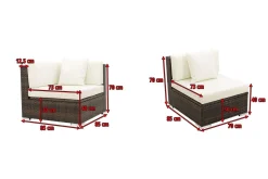 Sale Gartenlounge, 5 Pers, braun marmoriert, Polyrattan, wasserfeste Kissenbox Polyrattan-Gartenmöbel|Gartenlounge