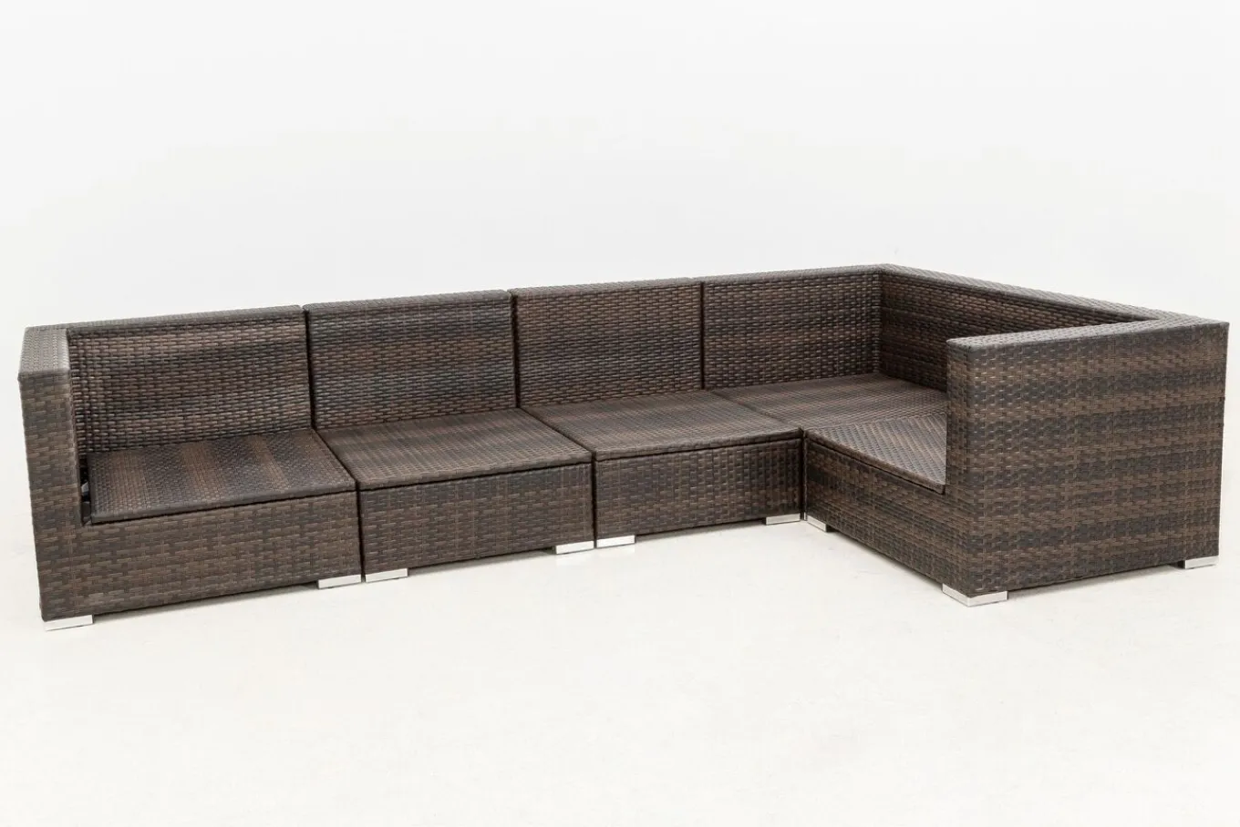 Sale Gartenlounge, 5 Pers, braun marmoriert, Polyrattan, wasserfeste Kissenbox Polyrattan-Gartenmöbel|Gartenlounge