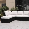 New Gartenlounge, schwarz/weiß, Alu/Polyrattan, witterungsbeständig, mit Kissenboxfunktion Gartenlounge|Aluminium-Gartenmöbel