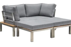 Hot Gartenlounge, silber/grau, Edelstahl/Teakholz/Textil, für 2 Personen, Liegefunktion, FSC®-zertifiziertes Produkt Gartenlounge|Edelstahl-Gartenmöbel