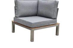 Hot Gartenlounge, silber/grau, Edelstahl/Teakholz/Textil, für 2 Personen, Liegefunktion, FSC®-zertifiziertes Produkt Gartenlounge|Edelstahl-Gartenmöbel