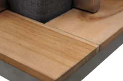 Clearance Gartenlounge, silber/grau, Edelstahl/Teakholz/Textil, für 4 Personen, inkl. Beistelltisch, FSC®-zertifiziertes Produkt Gartenlounge