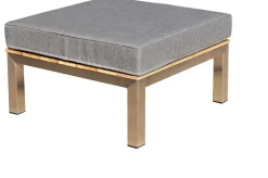 Clearance Gartenlounge, silber/grau, Edelstahl/Teakholz/Textil, für 4 Personen, inkl. Beistelltisch, FSC®-zertifiziertes Produkt Gartenlounge