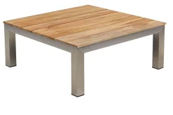Clearance Gartenlounge, silber/grau, Edelstahl/Teakholz/Textil, für 4 Personen, inkl. Beistelltisch, FSC®-zertifiziertes Produkt Gartenlounge