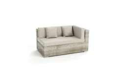 Discount Gartensofa 2-Sitzer, Armlehme links, desert-beige, Aluminium/Polyrattan/Polyester, mit Kissenboxfunktion Polyrattan-Gartenmöbel|Gartenbänke & Gartensofas