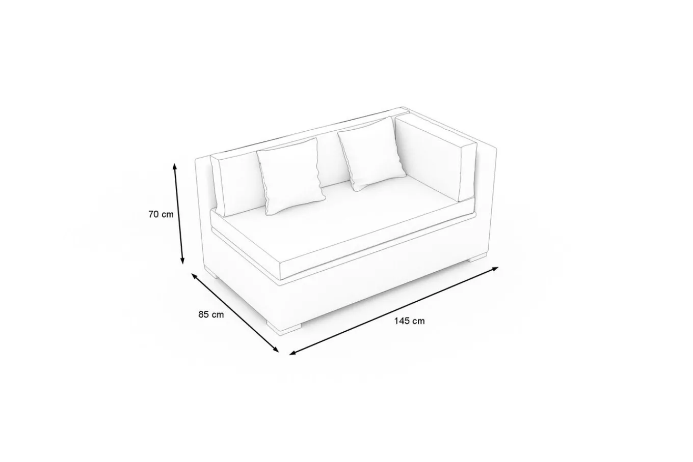 Discount Gartensofa 2-Sitzer, Armlehme links, desert-beige, Aluminium/Polyrattan/Polyester, mit Kissenboxfunktion Polyrattan-Gartenmöbel|Gartenbänke & Gartensofas