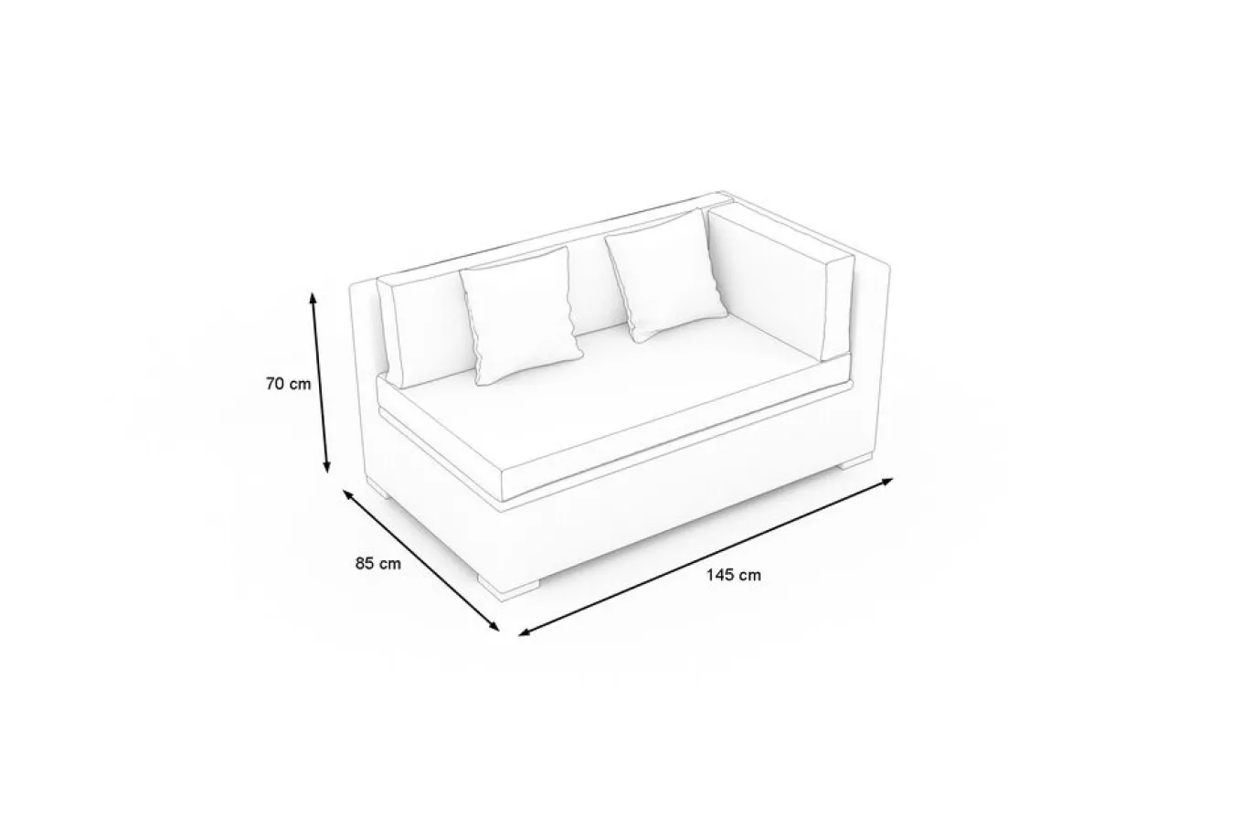 Discount Gartensofa 2-Sitzer, Armlehme links, desert-beige, Aluminium/Polyrattan/Polyester, mit Kissenboxfunktion Polyrattan-Gartenmöbel|Gartenbänke & Gartensofas