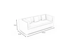 Outlet Gartensofa, 3-Sitzer, beige, Polyrattan, 209 x 84 cm, mit Kissenboxfunktion Polyrattan-Gartenmöbel|Gartenbänke & Gartensofas