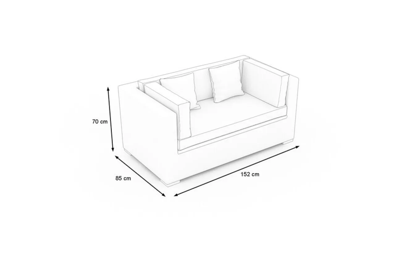 Discount Gartensofa, 2-Sitzer, desert-beige, Polyrattan, 151x84x70 cm, waschbar, mit Kissenboxfunktion Polyrattan-Gartenmöbel|Gartenbänke & Gartensofas