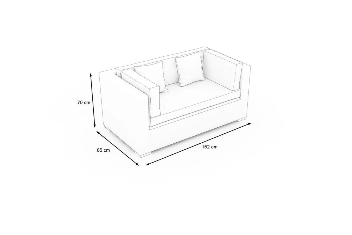 Discount Gartensofa, 2-Sitzer, desert-beige, Polyrattan, 151x84x70 cm, waschbar, mit Kissenboxfunktion Polyrattan-Gartenmöbel|Gartenbänke & Gartensofas