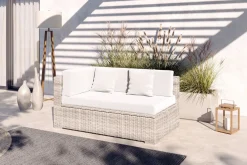 New Gartensofa, 2-Sitzer, desert-beige, Polyrattan, 2 Personen, mit abnehmbarem Bezug, mit Kissenboxfunktion Polyrattan-Gartenmöbel|Gartenbänke & Gartensofas