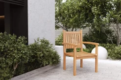 Online Gartenstuhl, natur, Akazie, 59 x 62 x 92,5 cm, mit Armlehnen, FSC®-zertifiziertes Produkt Gartenstühle & Gartensessel