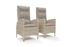 Outlet Gartenstuhl-Set, beige/anthrazit, Aluminium/Polyrattan, 55 x 65 x 112 cm, mit verstellbarer Rückenlehne Aluminium-Gartenmöbel|Gartenstühle & Gartensessel
