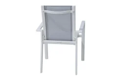 Sale Glasgow 4er Stapelsessel-Set, weiß, Alu/Textilene, 65 x 60 cm, witterungsbeständig, pulverbeschichtet, korrosionsbeständig Aluminium-Gartenmöbel|Gartenstühle & Gartensessel