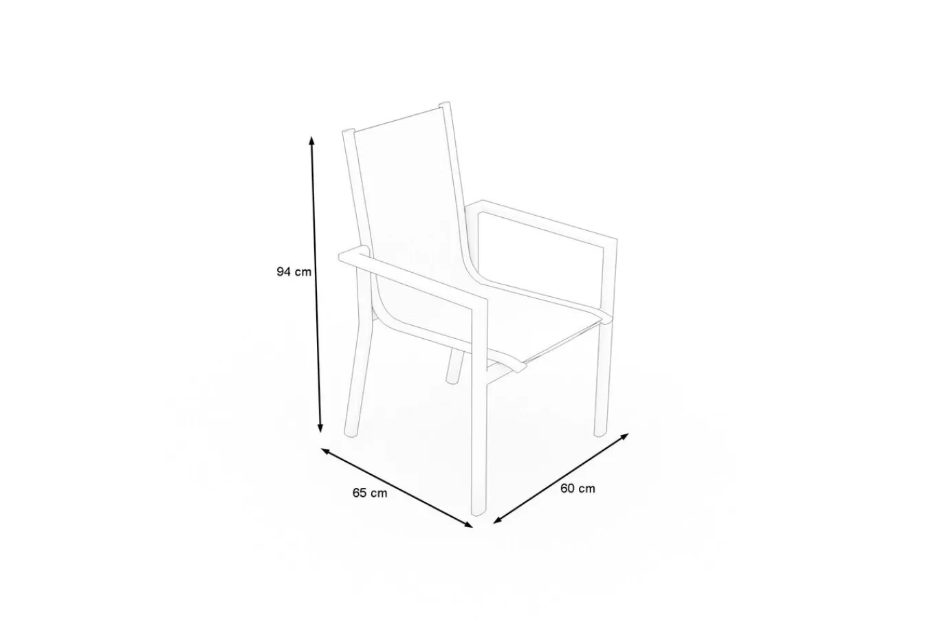 Sale Glasgow 4er Stapelsessel-Set, weiß, Alu/Textilene, 65 x 60 cm, witterungsbeständig, pulverbeschichtet, korrosionsbeständig Aluminium-Gartenmöbel|Gartenstühle & Gartensessel
