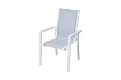 Sale Glasgow 4er Stapelsessel-Set, weiß, Alu/Textilene, 65 x 60 cm, witterungsbeständig, pulverbeschichtet, korrosionsbeständig Aluminium-Gartenmöbel|Gartenstühle & Gartensessel
