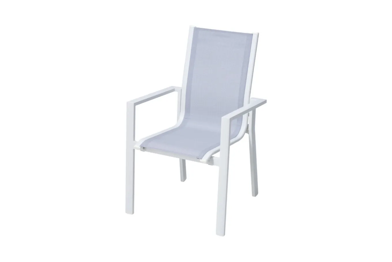 Sale Glasgow 4er Stapelsessel-Set, weiß, Alu/Textilene, 65 x 60 cm, witterungsbeständig, pulverbeschichtet, korrosionsbeständig Aluminium-Gartenmöbel|Gartenstühle & Gartensessel