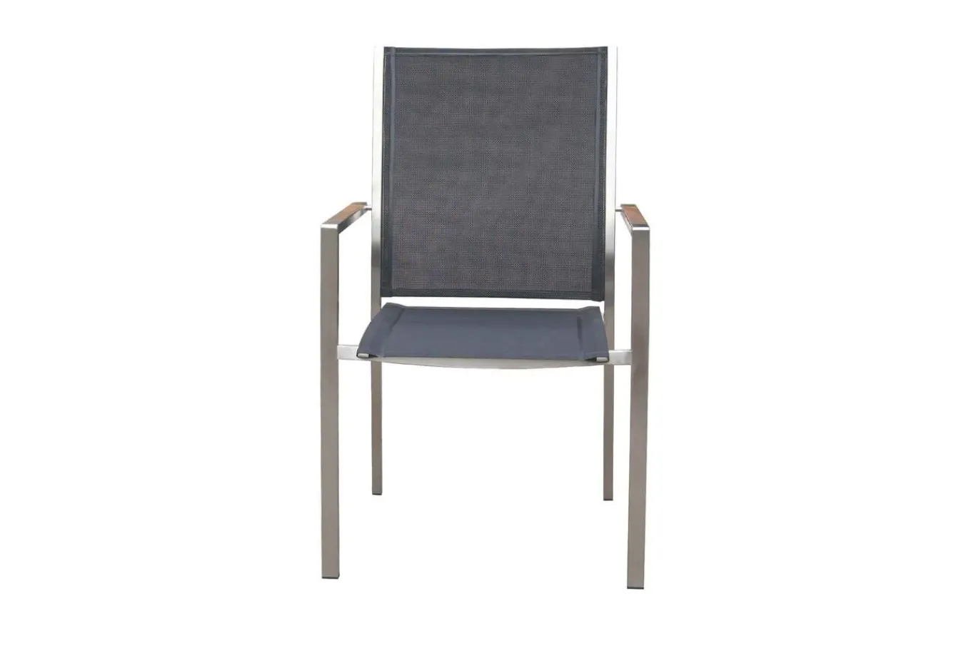 Discount Glasgow Garten-Essgruppe für 8 Personen, Edelstahl/Textilene, ausziehbarer Tisch 200/300 x 100 cm, stapelbare Sessel, FSC®-zertifiziertes Produkt Garten-Essgruppen|Aluminium-Gartenmöbel