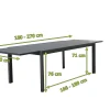 Hot Grawford Gartentisch, ausziehbar 180-270cm, Glaskeramik anthrazit, Aluminium Gartentische|Aluminium-Gartenmöbel