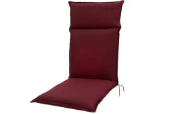 Green 6er-Set Sitzkissen für Hochlehner, bordeaux, recyceltes Polyester, hautsympathisch, mit Rückengurt und Bindekordeln Hochlehner-Auflagen