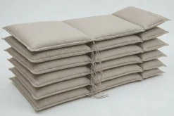 Hot Green 6er-Set Sitzkissen für Hochlehner, nature, recyceltes Polyester, hautsympathisch, mit Rückengurt und Bindekordeln Hochlehner-Auflagen