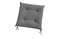 Hot Green Sitzkissen, grau, recyceltes Polyester, 42 x 42 x 4 cm, einfarbig, mit Knopfheftung und Befestigungsbändern Sitzkissen