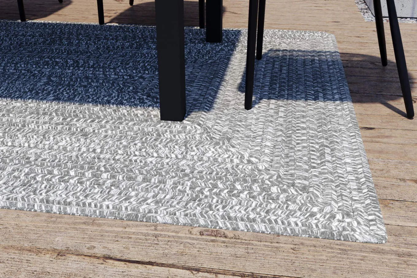 Sale Harmony Outdoor Teppich, Aluminium-White, recyceltes PET-Garn, 160 x 240 cm, für Innen- und Außenbereiche geeignet Outdoor Teppiche