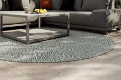 Online Harmony Outdoor Teppich, Aluminium-White, recyceltes PET-Garn, Ø 200 cm, für Innen- und Außenbereich geeignet Outdoor Teppiche