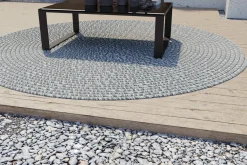 Online Harmony Outdoor Teppich, Aluminium-White, recyceltes PET-Garn, Ø 200 cm, für Innen- und Außenbereich geeignet Outdoor Teppiche