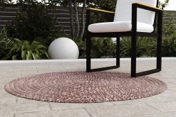 Hot Harmony Outdoor Teppich, Andorra White, recyceltes PET-Garn, Ø 120 cm, für Innen- und Außenbereiche geeignet Outdoor Teppiche