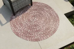 Hot Harmony Outdoor Teppich, Andorra White, recyceltes PET-Garn, Ø 120 cm, für Innen- und Außenbereiche geeignet Outdoor Teppiche
