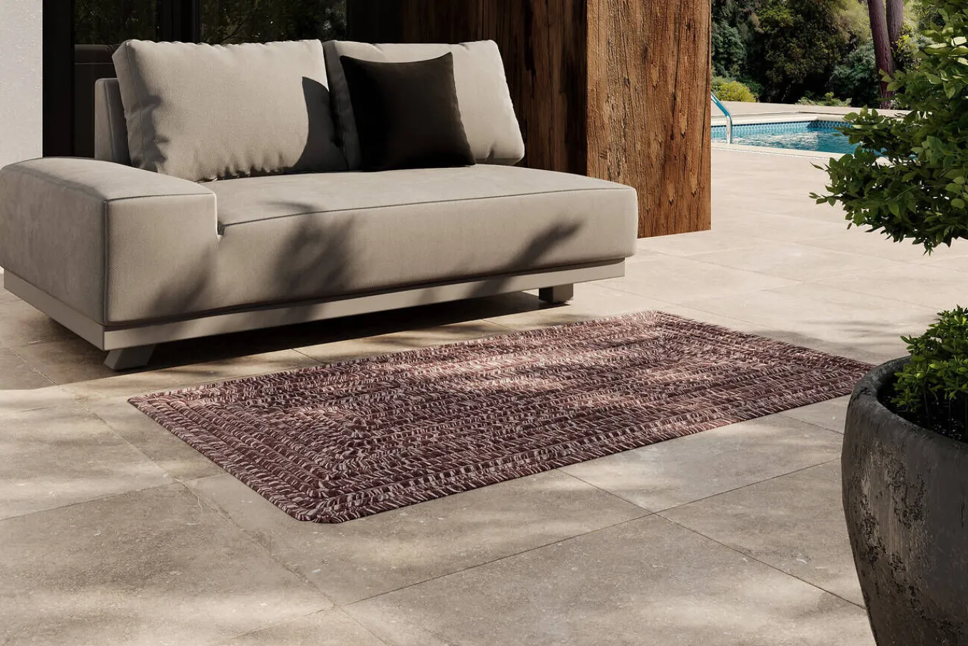 Sale Harmony Outdoor Teppich, Andorra-White, recyceltes PET-Garn, ca. 90 x 160 cm, für Innen- und Außenbereiche geeignet Outdoor Teppiche