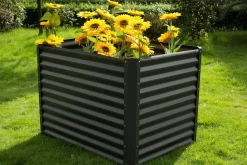 Sale Hochbeet, anthrazit, Aluminium-Zink-Stahl, pulverbeschichtet, 120 x 90 x 84 cm, durch Zubehör erweiterbar Hochbeet