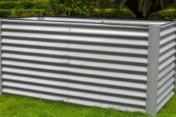 Best Hochbeet, silber, Aluminium-Zink-Stahl, pulverbeschichtet, 180 x 90 x 84 cm Hochbeet