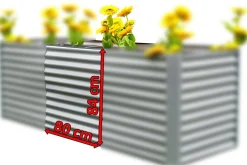 Clearance Hochbeetverlängerung, silber, Aluminium-Zink-Stahl, pulverbeschichtet, 80x90x84 cm Hochbeet|Gartenmöbel-Zubehör & Ersatzteile