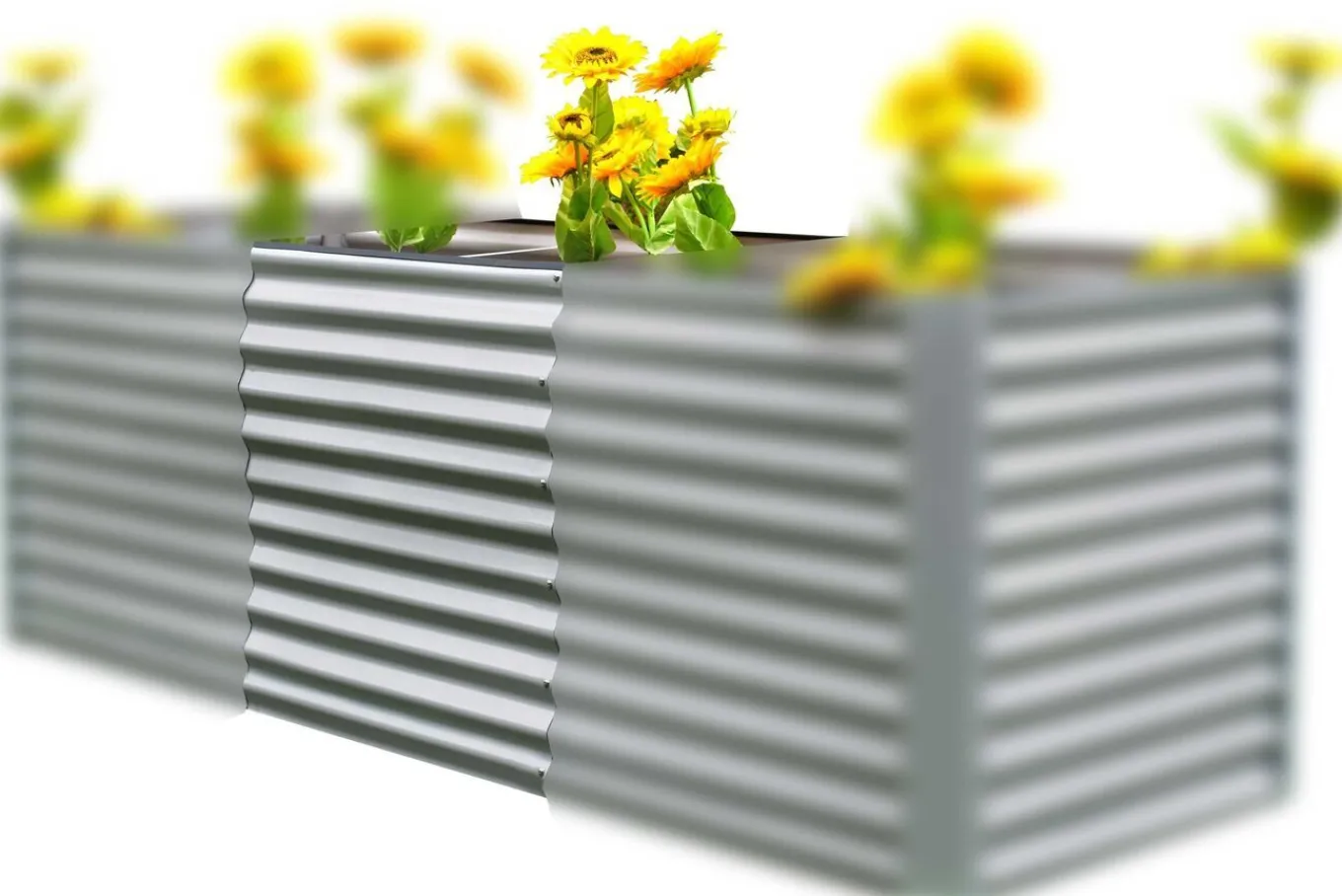 Clearance Hochbeetverlängerung, silber, Aluminium-Zink-Stahl, pulverbeschichtet, 80x90x84 cm Hochbeet|Gartenmöbel-Zubehör & Ersatzteile