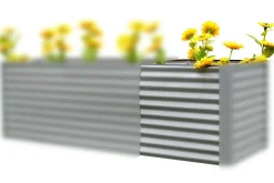 Clearance Hochbeetverlängerung, silber, Aluminium-Zink-Stahl, pulverbeschichtet, 80x90x84 cm Hochbeet|Gartenmöbel-Zubehör & Ersatzteile