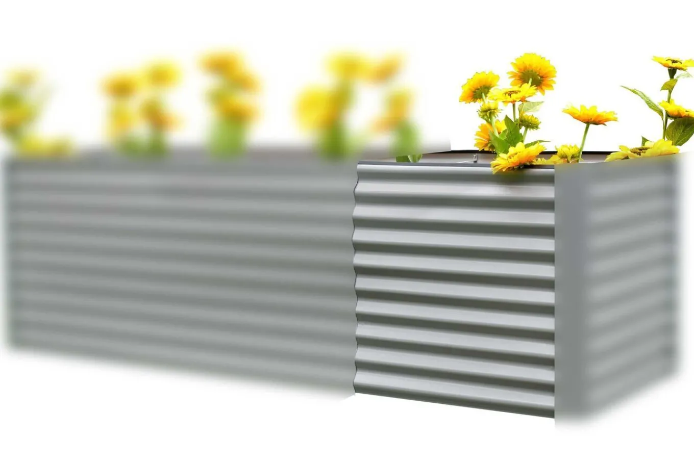 Clearance Hochbeetverlängerung, silber, Aluminium-Zink-Stahl, pulverbeschichtet, 80x90x84 cm Hochbeet|Gartenmöbel-Zubehör & Ersatzteile