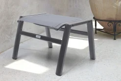Hocker, anthrazit/grau, Alu/Textilene, 49x55x37cm Gartenstühle & Gartensessel