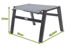 Hocker, anthrazit/grau, Alu/Textilene, 49x55x37cm Gartenstühle & Gartensessel