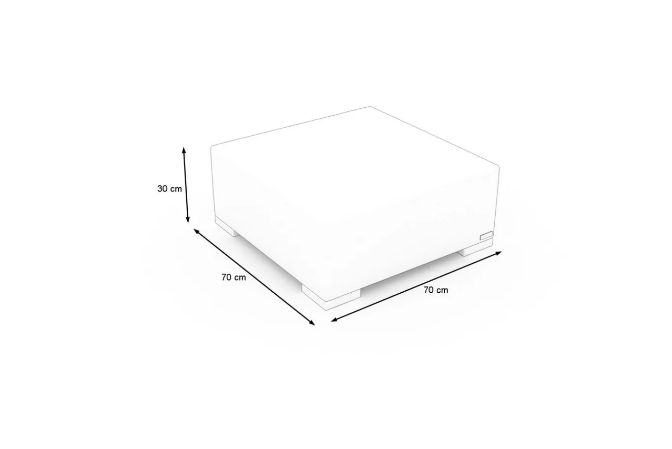 Discount Hocker, desert-beige, Aluminium/Polyrattan, 70 x 70 x 31 cm, mit Fußkappen, pflegeleicht, hohe Belastbarkeit Aluminium-Gartenmöbel|Gartenstühle & Gartensessel