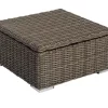 Sale Hocker, grau, Polyrattan, 70 x 70 x 35 cm, verstellbare Sitzfläche, wasserfeste Kissenbox Polyrattan-Gartenmöbel|Gartenlounge
