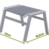 New Hocker, silber/grau, Alu/Textilene, 49x55x37cm Gartenstühle & Gartensessel